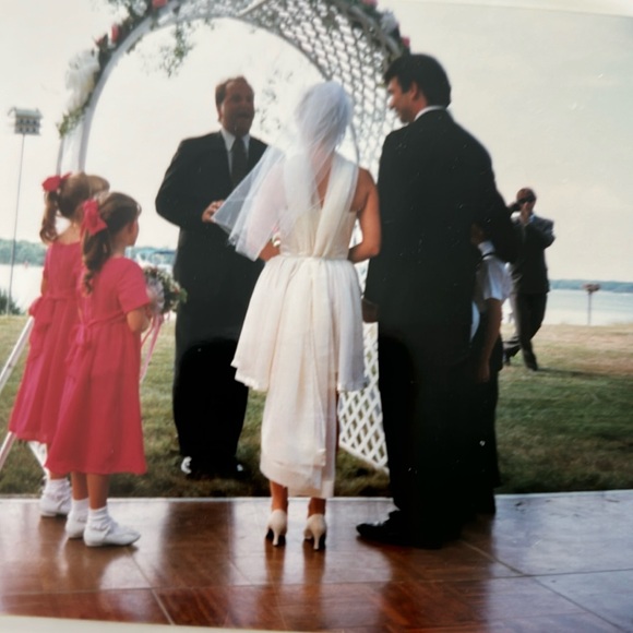 Wedding dress, sash and veil. Handmade. - Picture 3 of 13